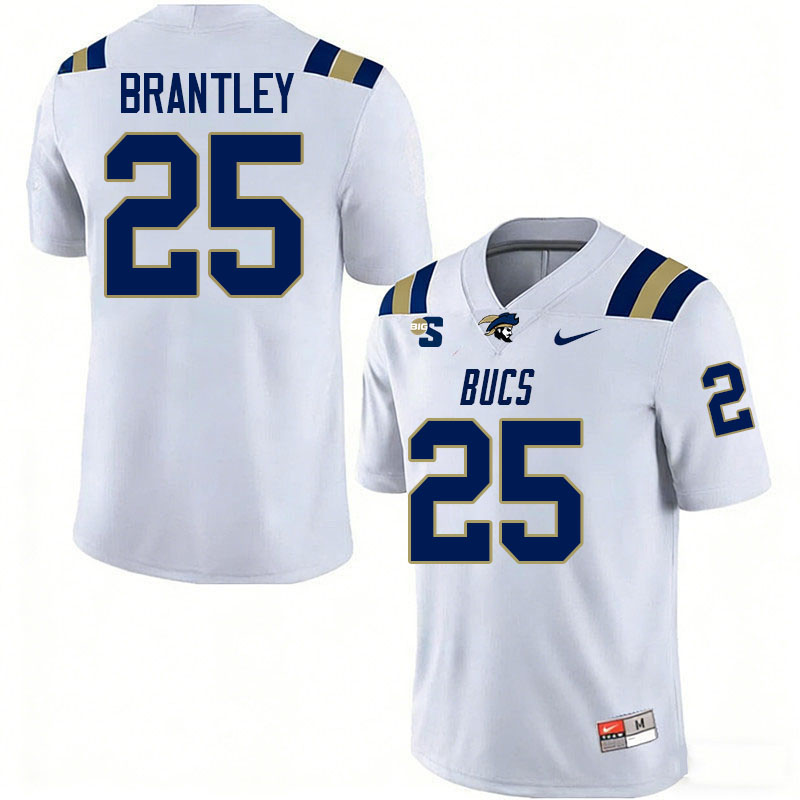 Charleston Southern Buccaneers #25 Champ Brantley College Football Jerseys,Uniforms-White